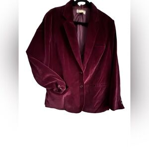 Rialto Velvet Blazer Vintage 1980s-1990s Deep Burgundy M